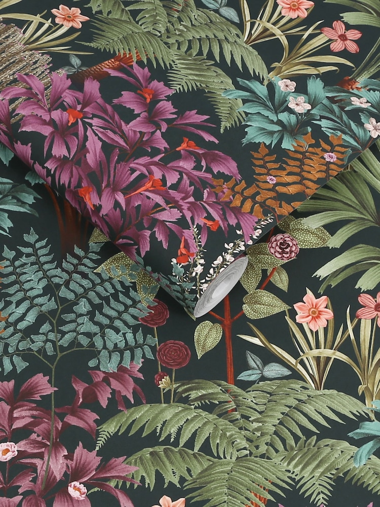 Graham & Brown Black Jardin Botanico Wallpaper Sample - Image 3 of 3