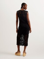 Czarny - Ted Baker Crochet Sleeveless Corha Midi Dress - Image 3 of 5