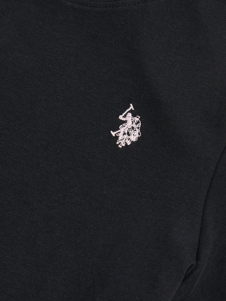 U.S. Polo Assn. Black Womens Crew Neck Double Horsemen T-Shirt - Image 7 of 7