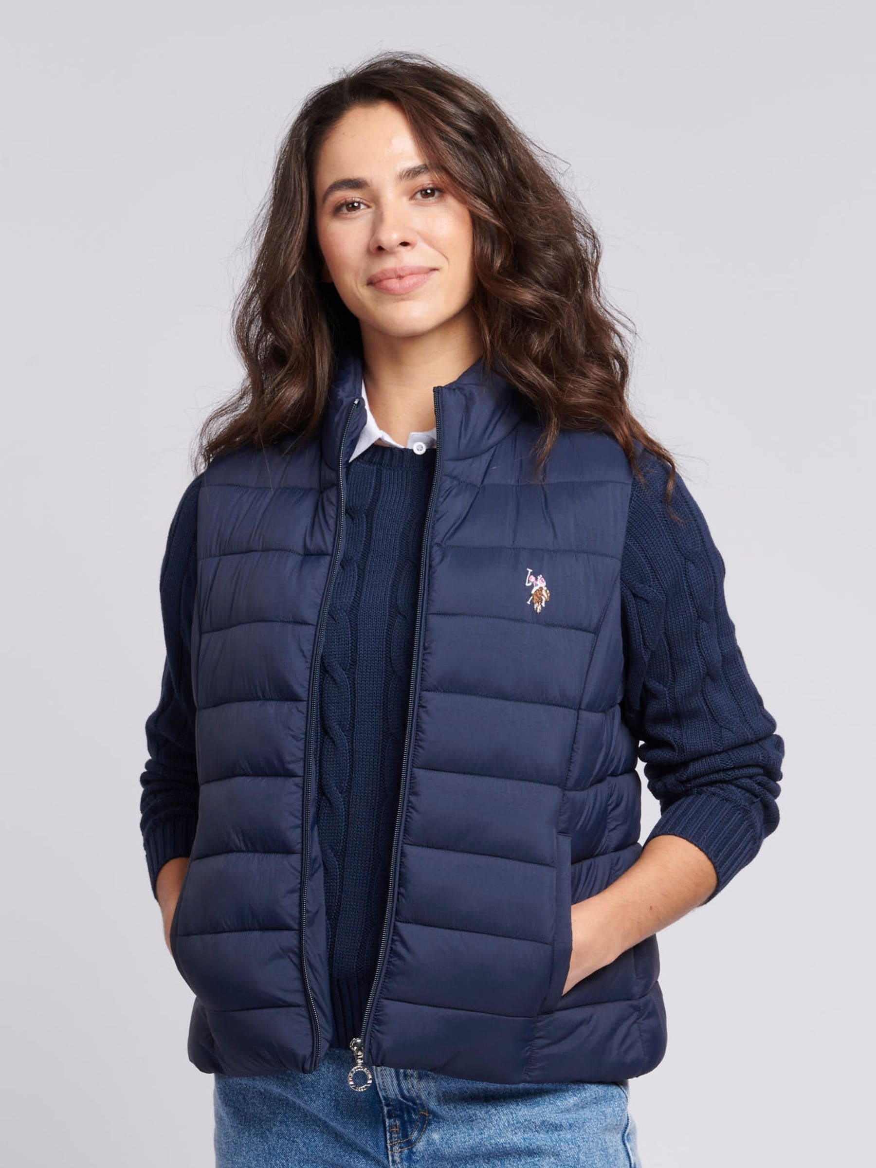 Kaufe Sie Blau U.S. Polo Assn. Lightweight Womens Puffer Gilet bei Next Deutschland