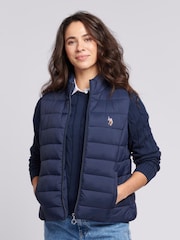 U.S. Polo Assn. Blue Lightweight Womens Puffer Gilet - Image 1 of 6