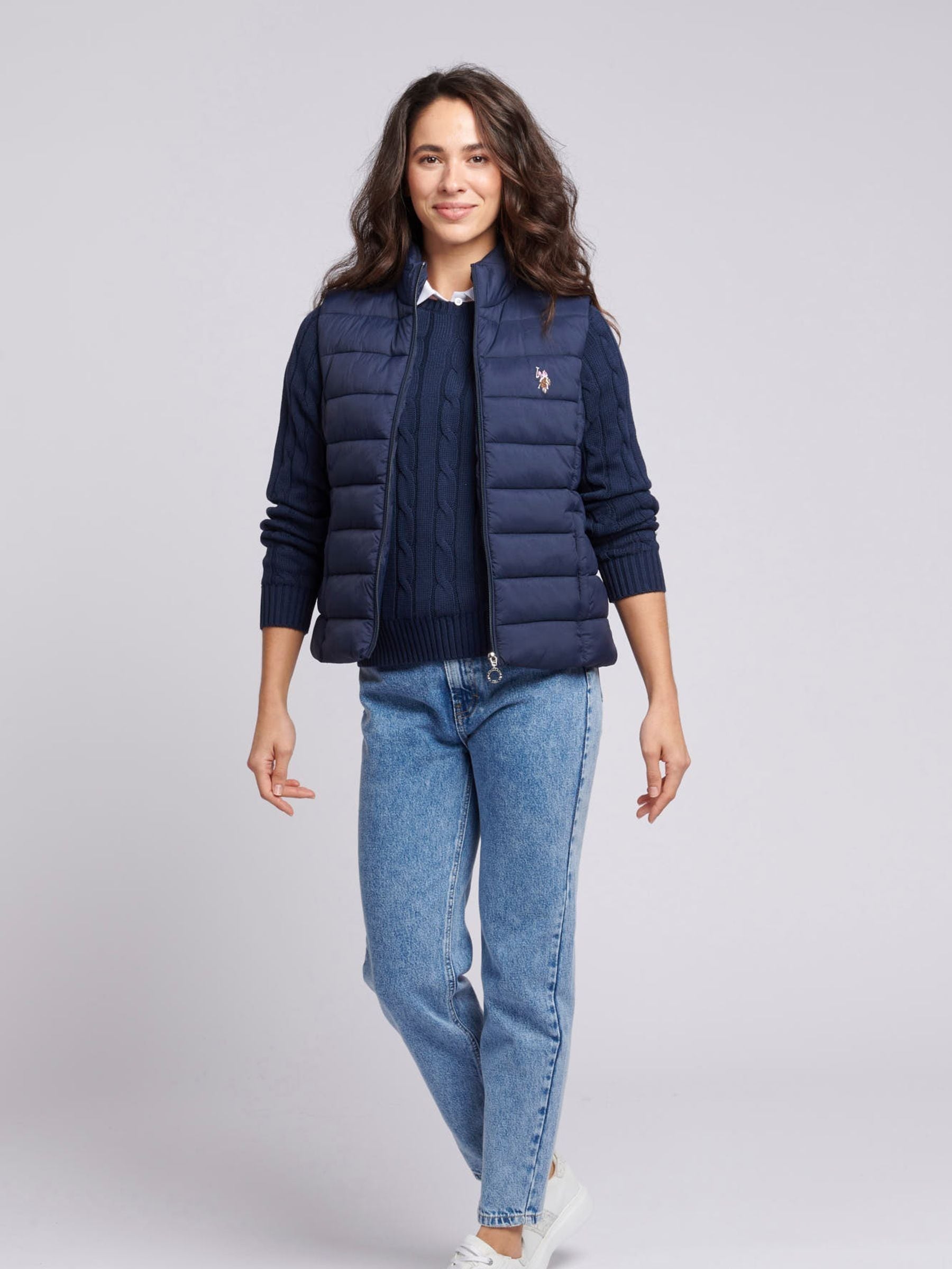 Buy U.S. Polo Assn. Blue Lightweight Womens Puffer Gilet from Next France