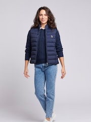 U.S. Polo Assn. Blue Lightweight Womens Puffer Gilet - Image 2 of 6