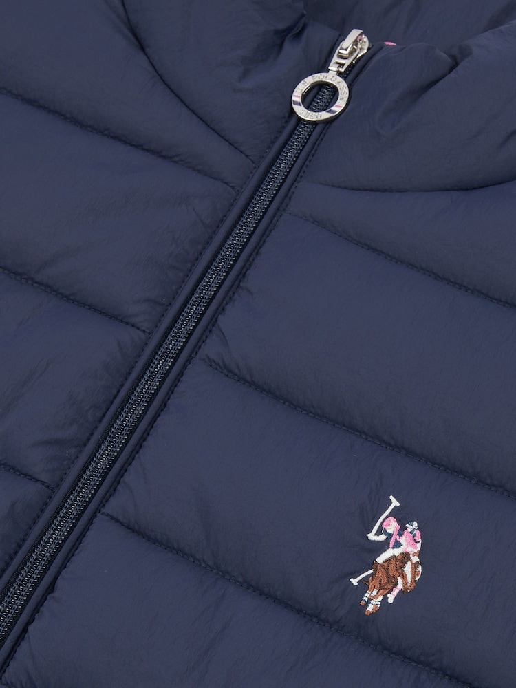 U.S. Polo Assn. Blue Lightweight Womens Puffer Gilet - Image 6 of 6