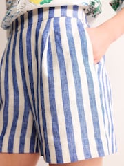 Boden Blue Hampstead 100% Linen Shorts - Image 2 of 5