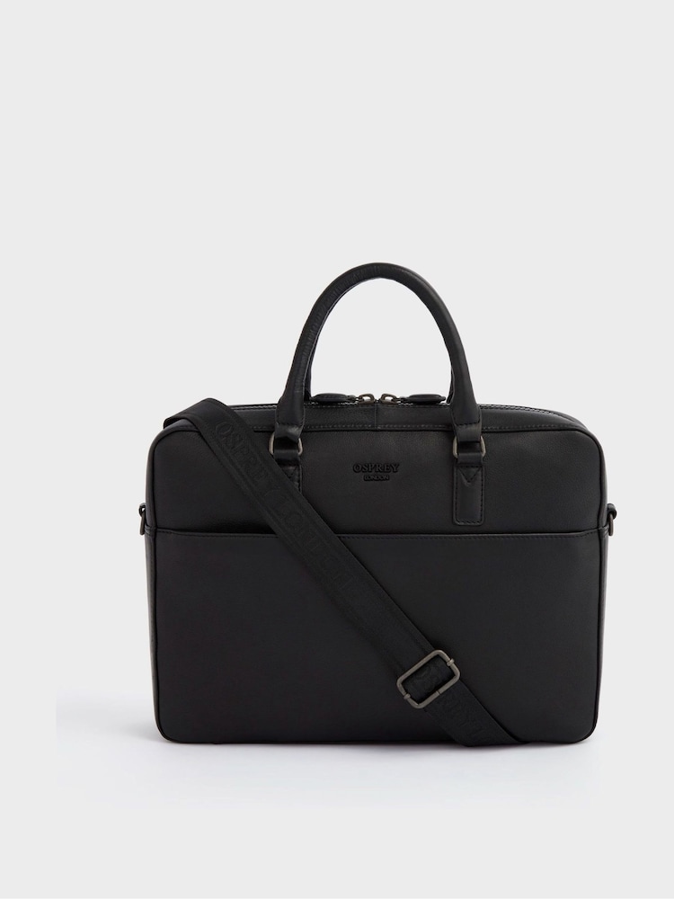 Osprey London The Onyx Leather  Black Laptop Bag - Image 1 of 6