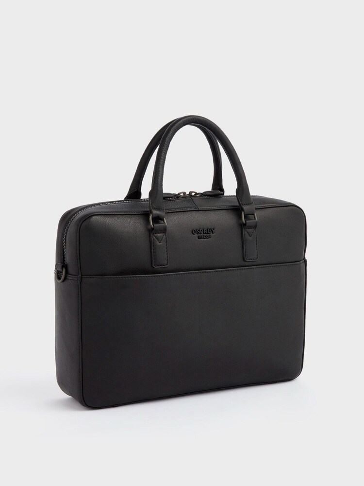Osprey London The Onyx Leather  Black Laptop Bag - Image 2 of 6