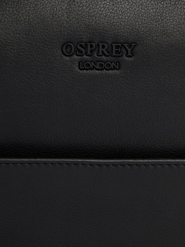 Osprey London The Onyx Leather  Black Laptop Bag - Image 6 of 6