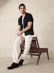Banana Republic Black Poplin Resort Shirt - Image 1 of 1