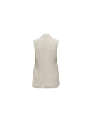 ONLY Cream Tailored Sleeveless Blazer Waistcoat With A Touch Of Linen Vest - Image 4 of 4