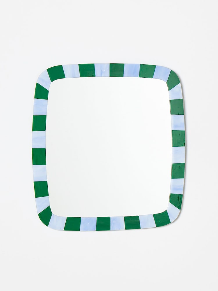Oliver Bonas Green Alyssa Glass Wall Mirror - Image 4 of 4
