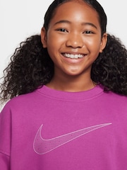 Nike Purple Fuschia Oversized Shine Crew Sweatshirt - Image 4 of 4