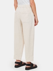 Whistles Cream Petite Linen Barrel Leg Trousers - Image 2 of 5