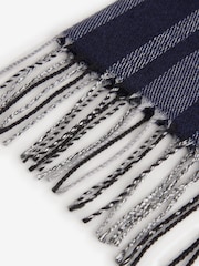 Navy Blue Stripe Woven Scarf - Image 5 of 6