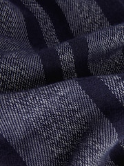 Navy Blue Stripe Woven Scarf - Image 6 of 6