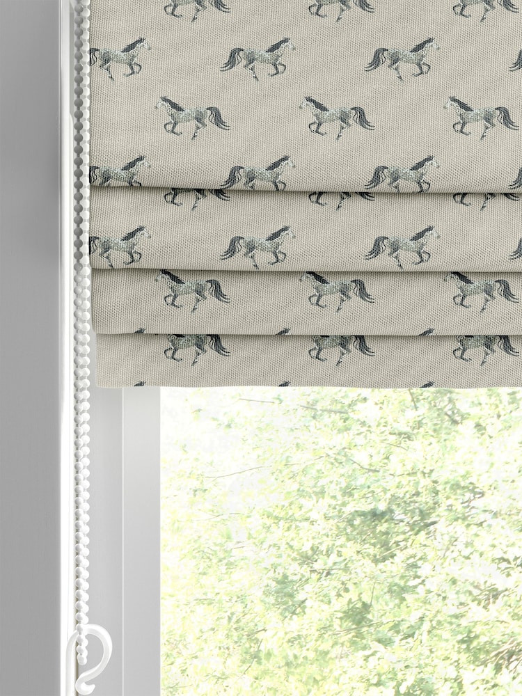 Sophie Allport Grey Horse Made to Measure 100% Cotton Roman Blinds - Image 2 of 6
