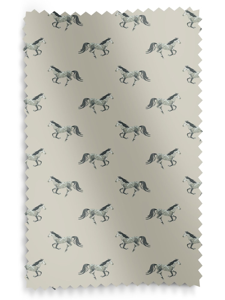 Sophie Allport Grey Horse Made to Measure 100% Cotton Roman Blinds - Image 6 of 6
