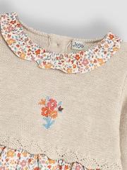 JoJo Maman Bébé Cream Knitted Collar Dress - Image 3 of 3