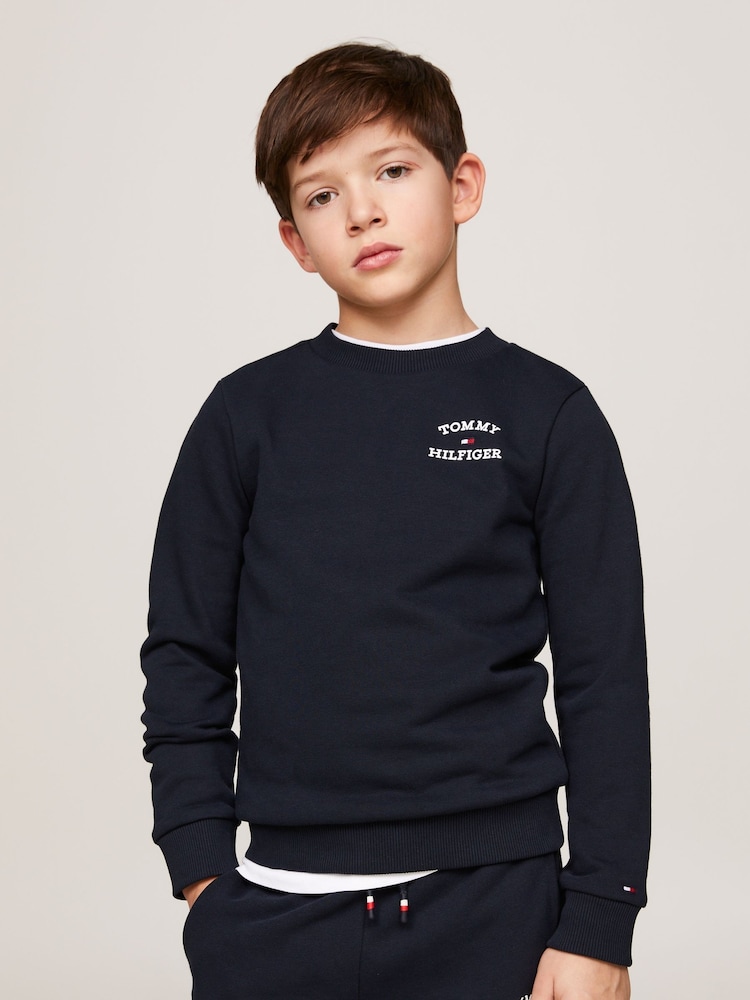 Tommy Hilfiger Blue Logo Sweatshirt - Image 1 of 5 Tommy Hilfiger Blue Logo Sweatshirt - Image 1 of 5