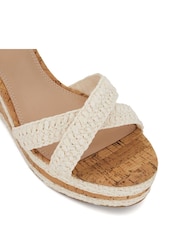 Dune London White Wide Fit Braided Upper High Wedge Heel Kelisa Sandals - Image 7 of 7