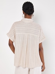 Apricot Natural Linen Boxy Sleeve Shirt - Image 5 of 5