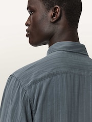 AllSaints Grey Carlyle Long Sleeve Shirt - Image 4 of 8