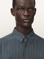 AllSaints Grey Carlyle Long Sleeve Shirt - Image 5 of 8