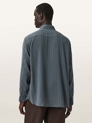 AllSaints Grey Carlyle Long Sleeve Shirt - Image 6 of 8