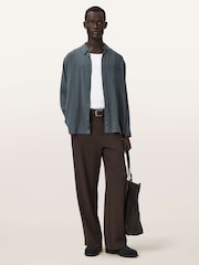 AllSaints Grey Carlyle Long Sleeve Shirt - Image 7 of 8