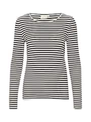 Kaffe Benedikte Long Sleeve Striped Black T-Shirt - Image 5 of 6