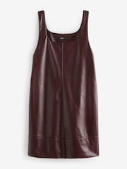 Burgundy Red PU Faux Leather Mini Dress - Image 4 of 7