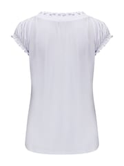 Blanco - Top de punto elástico con mangas casquillo y pespuntes en contraste Payton de Pour Moi - Imagen 4 de 4