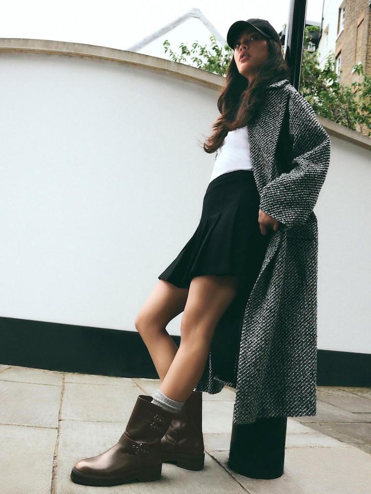 Chocolate Brown Standard/Wide Fit Forever Comfort® Buckle Biker Ankle Boots - Image 2 of 12