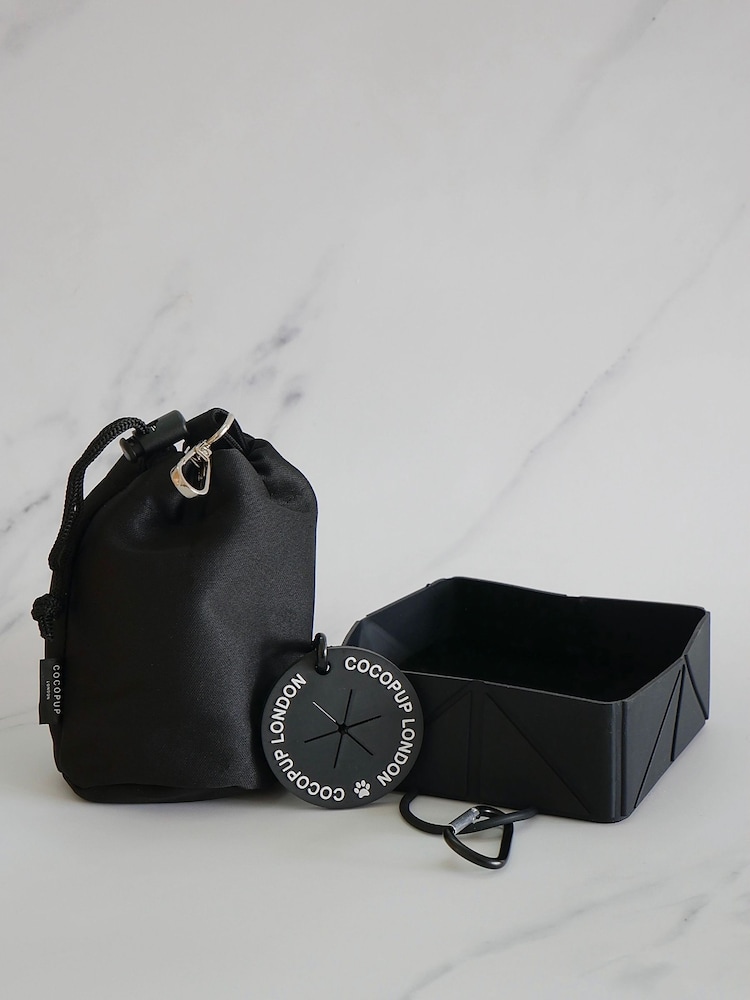 Cocopup Black Dog Poop Pocket Foldable Bowl and Drawstring Trea Bundle - Image 1 of 4