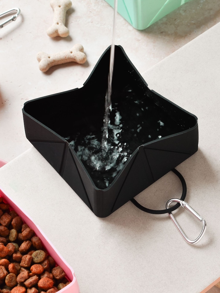 Cocopup Black Dog Poop Pocket Foldable Bowl and Drawstring Trea Bundle - Image 4 of 4