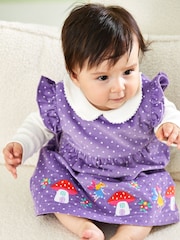 JoJo Maman Bébé Lilac Purple Fairy Cord Embroidered Baby Dress & Body Set - Image 2 of 9