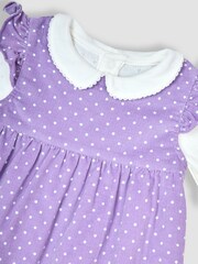 JoJo Maman Bébé Lilac Purple Fairy Cord Embroidered Baby Dress & Body Set - Image 8 of 9
