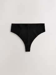Black High Waisted Thong No VPL Comfort Knickers 3 Pack - Image 8 of 9