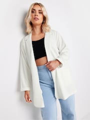 Yours Curve White Textured Blazer - Image 1 of 5