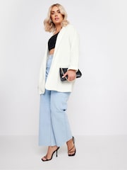 Yours Curve White Textured Blazer - Image 2 of 5