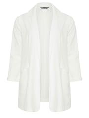 Yours Curve White Textured Blazer - Image 5 of 5
