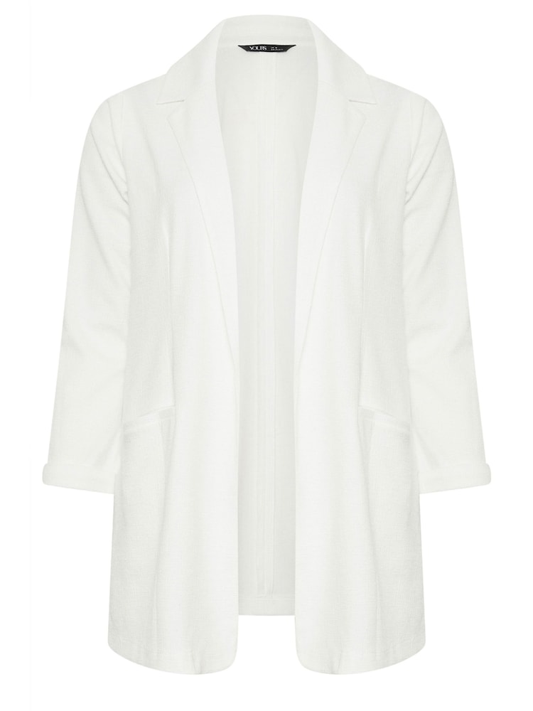 Yours Curve White Textured Blazer - Image 5 of 5