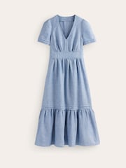 Boden Blue Eve Midi 100% Linen Dress - Image 5 of 5