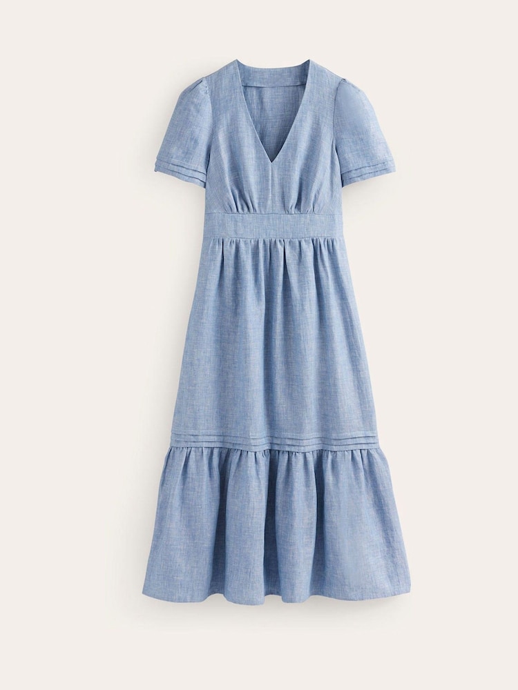Boden Blue Eve Midi 100% Linen Dress - Image 5 of 5