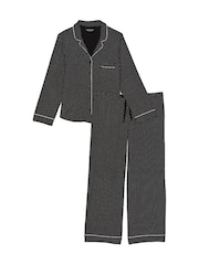 Victoria's Secret Black Pin Dot Modal Long Pyjama Set - Image 3 of 4