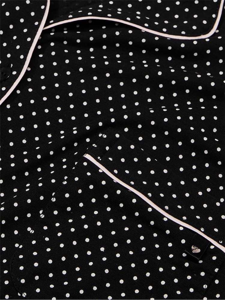 Victoria's Secret Black Pin Dot Modal Long Pyjama Set - Image 4 of 4 Victoria's Secret Black Pin Dot Modal Long Pyjama Set - Image 4 of 4