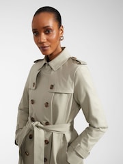 Hobbs Cream/Grey Petite Saskia Trench Coat - Image 3 of 4