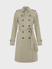 Hobbs Cream/Grey Petite Saskia Trench Coat - Image 4 of 4
