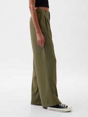 Gap Green 365 High Waisted Pleated Trousers - Image 4 of 5