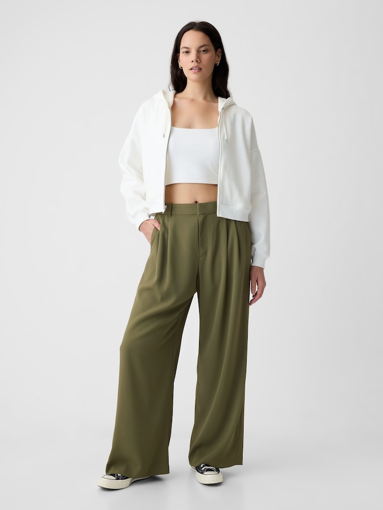 Gap Green 365 High Waisted Pleated Trousers - Image 5 of 5